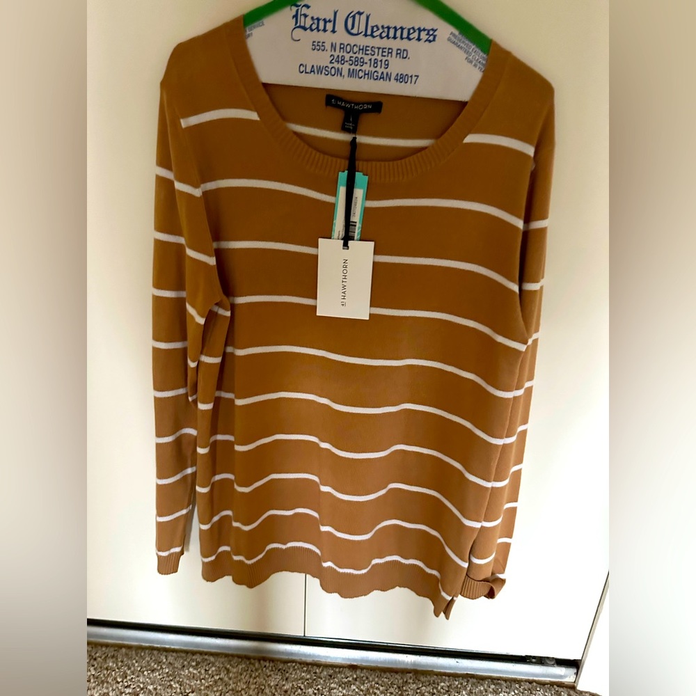 Hawthorn striped tan sweater